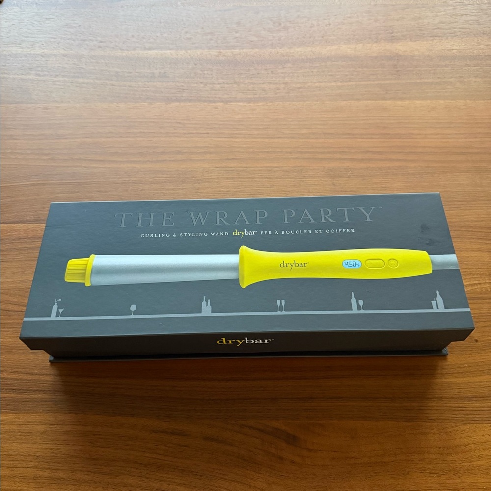 Drybar The Wrap Party Curling Wand in Bright Yellow with Silver Barrel BNIB